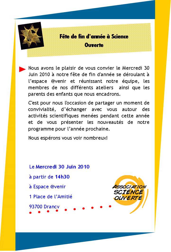 Invitation fin d'année